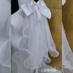 Bridal Woman Luminous Tulle Long Bachelorette Party Wedding Ribbon Edge With Bowknot For Wedding Party