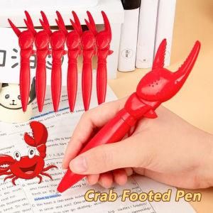 Creative Crab Claw Shape Ballpoint Pen Gel Pen Crab Footed Pen Press Button Pen Clip-on Toy Pen Student School Supplies Stationery
