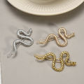【X.Z.MOONLIGH】2024 Trend Unusual Metal Golden Silvey Brown Snake Shaped Hairpin Women Hair Clip Party Hair Decoration. 
