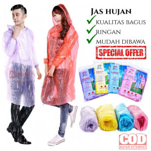 (BISA COD) PROMO Jas Hujan Sekali Pakai / Jas Hujan PLastik Murah / Rain Coat / Poncho Rain Coat
