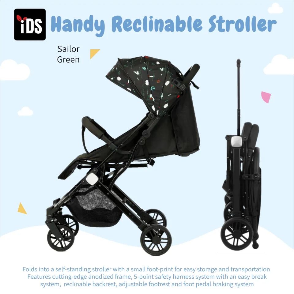 One hand best sale push stroller