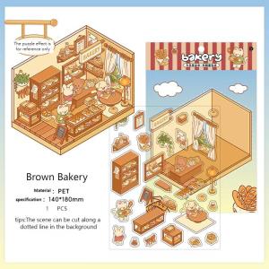 ฉากจิ๋วสติกเกอร์ ชุดทิวทัศน์จัดเก็บ Hut Storage House DIY เสริมสร้างจินตนาการให้เด็ก สติกเกอร์ตกแต่ง