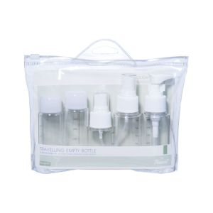 SUTONGXUE 7Pcs Sữa tắm Bộ chai có thể đổ đầy lại Kem dưỡng da Có túi đựng Bộ Chai trang điểm Rỗng Nhựa Hộp đựng mỹ phẩm Phụ nữ