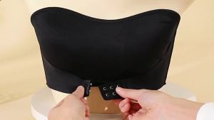 Temu Best-selling front-clasp strapless bra for women with small busts enhancing the back strapless anti-slip seamless underwear