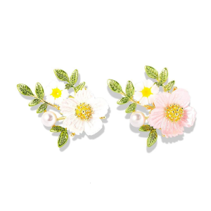 Stylish Rhinestones Pearls Daisy Flower Pin For Women Outfits Floral Brooch Versatile Dress Coat Accessory