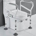 Foldable&Free-Assembly Toilet Safety Suckers Frame Strong Stability Bend Toilet Armrests. 