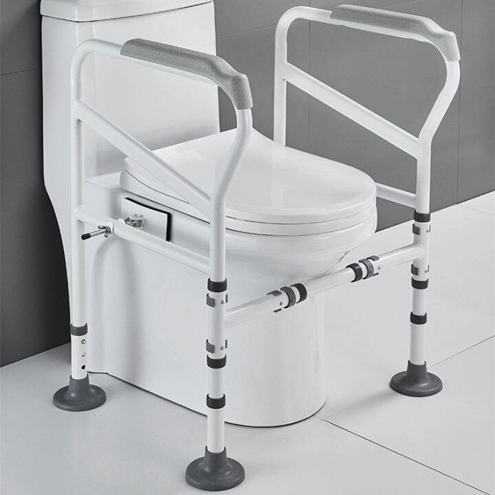 Foldable&Free-Assembly Toilet Safety Suckers Frame Strong Stability Bend Toilet Armrests