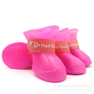 4pcs Pet Rain Shoes Dog Waterproof Shoes Puppy Anti-skid Rain Boots Small Dogs Available