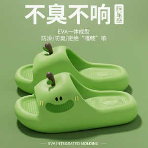 [Free Shipping] Thick-Soled EVA Slippers For Women Cute Apple Design Suitable For Summer Outdoor Wear Indoor Home And Bathroom Non-Slip Sandals