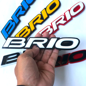 EMBLEM MOBIL BRIO VARIASI MOBIL HONDA DENGAN HURUF TIMBUL 3D BAHAN FIBERGLASS