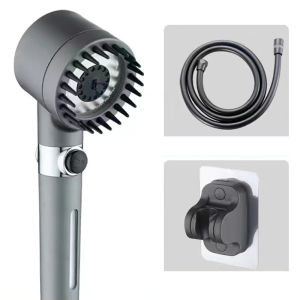 High Pressure Shower Head 3 Modes German Massage Multifunctional One-Button Adjustment Shower Head Water Saving Handheld Shower Head Bathroom Accessories