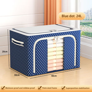 24/72L/100L Extra Large Foldable Bag Foldable Basket Organizer Large Storage Folding Storage Box with Steel Frame