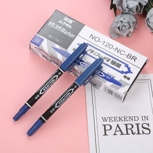 Pen Marker 双头油性记号笔 Dual Tip Permanent Marker 粗细双头防水勾线描线签名绘画美术学生儿童幼儿园木工标记笔 Black Marker School Art