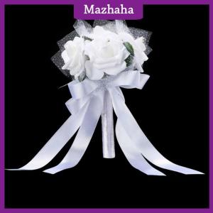 Mazhaha Hand Bunch Bridal Holding Flower Artificial Rose Silk Bouquet Bridesmaid Decor