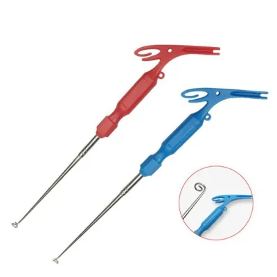 GLOSSTEN Tying Tools Fishing Hook Removal Fly Nail Knot 3 in 1 Remover Tool Security Extractor Tackle Disgorger Steel