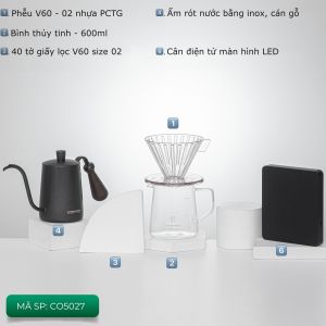 [HCM]Combo bộ pha sản phẩm cà phê V60 02 hiện đại CAFEDE KONA