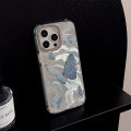 Blue Butterfly Water ripple Phone Case for iPhone 12 13 14 15 PRO MAX Anti Fall Hard Case casing COVER FOR iphone13 Case. 