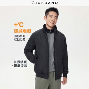 Giordano Beau Monde Men Stand collar wave quilted jacket Free Shipping 13075854