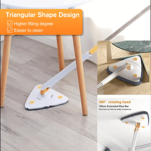 AVINAS 360 Degree Triangle Mop For Rotary Telescopic Floor Glass Ceiling Wall Cleaner Mop