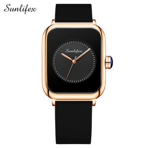 Sunlifex Jam Tangan Wanita Kuarsa Tali Silikon Anggun Santai Mode Jam Tangan Cewek Terbaru SL9416