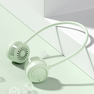 SG READY STOC Mini Neck Hanging Fan 360°Adjustable Fan Air Cooler Cooling Fan Lightweight Rechargeable Type-C