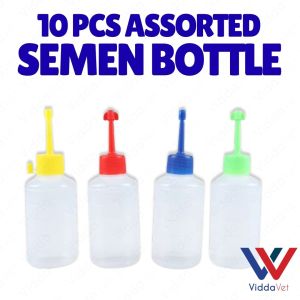 Semen Squeeze Bottle 100ML Set Ten Units With Clear Body for pig artificial insemination high quality