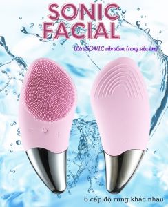 Máy Rửa Mặt 3in1 Cao Cấp Facial Brush Sonic Tích Hợp Sạc Điện USB Thiết Kế Nhỏ Gọn Tinh Tế Với Tính Năng Rung Sóng Âm Chống Nước Làm Sạch Sâu Và Massage Chống Lão Hoá Nâng Cơ Chống Chảy Xệ