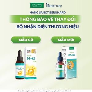 Vitamin D3K2 MK7 Sanct Bernhard hấp thu gấp đôi Canxi trong 1 giọt phát triển chiều cao cho trẻ tối đa -  ĐỨC (20ml)