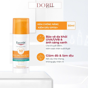 Eucerin Kem Chống Nắng Kiểm Soát Nhờn Trang điểm Sun Oil Control Dry Touch CC SPF50+ 50ml