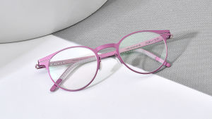 FONEX แว่นตากรอบแว่นตาผู้หญิงอัลลอยดีไซน์กรอบแว่นทรงกลมขอบแว่นสายตาแบบไม่มีสกรูยึดแว่นสายตาทำจากญี่ปุ่นคุณภาพสูงกำหนดได้เอง1023