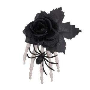 Black Rose Hairpin Halloween Barrettes For Music Festivals Themed Event Safety Headgear Fashion Hair Accessories