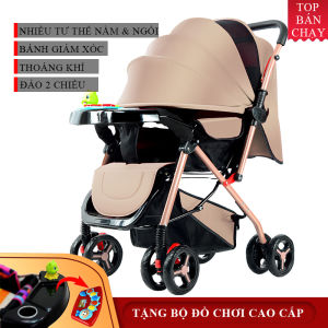 Xe nôi - xe đẩy em bé 2 chiều phiên bản cao cấp nhiều tư thế nằm ngồi chất liệu thoáng mát bánh xe có giảm sóc khóa đai an toàn có thể gấp gọn - bảo hành 12 tháng lỗi đổi mới trong 7 ngày đầu nhận hàng