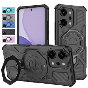 Shockproof Armor Protection Phone Case For Oppo Reno 14 Pro 5G Car Magnetic Holder Back Cover for Reno14 Reno14pro Funda