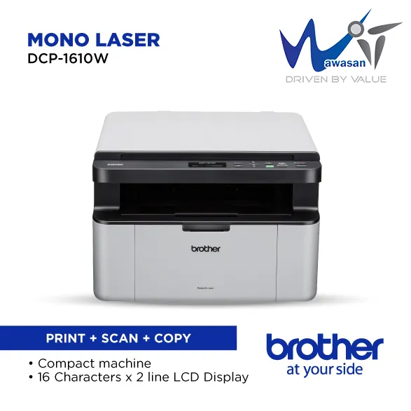 Brother DCP-1610W Monochrome Wireless Multi Function Laser Printer