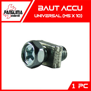Baut Accu M5 x 10 mm Universal Kering Basah untuk Semua Jenis Motor 5 x 10 5 x 10mm Baud Mur Kotak Bolt Aki Acu Bulat Bulet 5x10