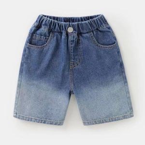 Unlimited X Childrens Shorts Cropped Pants Summer Boys Fashion Gradient Denim Shorts Korean Casual Pants for Children