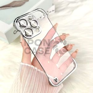CASE LUXURY PLATING FRAMELESS CAMERA LENS PROTECTOR TRANSPARANT CASING FOR IPHONE 15 15PRO 15PROMAX 14 14PRO 14PROMAX 13 13PRO 13PROMAX - iPon Case iP-020