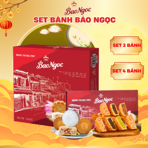 bánh trung thu truyền thống Bảo Ngọc set 4 bánh chất lượng đảm bảo vệ sinh