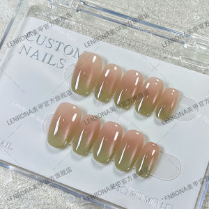 【店铺热销】夏日芭乐气泡水玻璃珠猫眼美甲穿戴甲显白清新爆闪百搭可拆卸【 Hot selling in the store 】 Summer Barley Bubble Water Glass Beads Cat Eye Nail Art Wearing Nail Art Shows White Fresh Sparkling Versatile Detachable