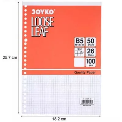 JOYKO Loose Leaf B5 Kotak B5-100GR Isi Kertas File Binder Grid 100 Gsm Isi 50 Dan 100 Lembar