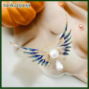 tuokaiguoji Fashion Exquisite Enamel Angel Wing Brooches For Women Clothing Coat Jewelry Accessries Gift