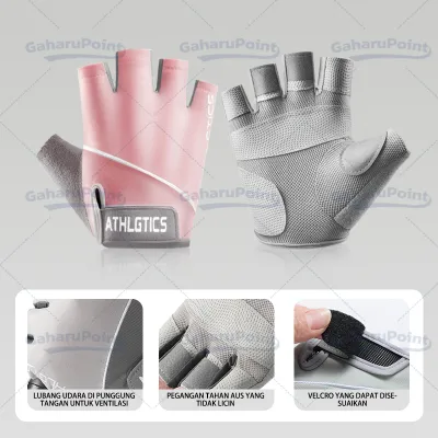 Sarung Tangan Olahraga Gym Sepeda Perlindungan Matahari non-slip Bernapas Half Finger Glove/Sarung Tangan Olahraga/Bike Glove Half Finger/ Sarung Tangan Sepeda/Sarung Tangan Gym Fitness Olahraga Gloves Bicycle Padded Half Finger