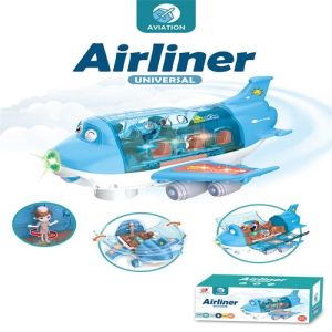 TokoYoyo Mainan Anak Pesawat Terbang Airliner Edukasi Bayi Lampu Suara Sensor Kado Ulang Tahun