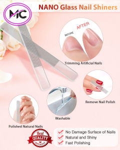Kikir Kuku Bening Mengkilap Kaca Murah PCS Alat Manicure Pedicure Nail Art Glass Nano Polish Buffer Shiner