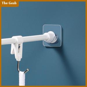 [The Gesh] Strong Curtain Rod Bracket Holder Hooks For Wall Adhesive Bathroom Shower Rod Tension Retainer No Drilling Stick For Closet
