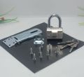Harga hemat Gembok 40,30 mm + Cantolan Gembok / Paket Gembok Dan Cantolan / Gembok + Cantolan Gembok + Grendel Pintu Stainles / Overpal Tebal / Paket Gembok Pres Kuningan 25mm + Cantolan Gembok 3Inch. 