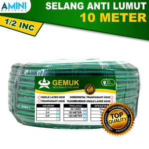 AMINI Selang Air 1/2 Inch 10 Meter Selang Hijau Selang Benang Anti Lumut Selang Cuci Motor Cuci Mobil Selang Taman Selang Kebun