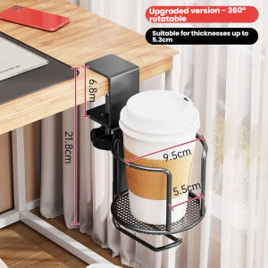 Vixplorn Desktop Cup Holder Anti Slip Anti Fall Desk Storage Rack Cup Bracket with Headphone Backpack Storage Hook Home