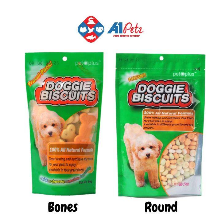 Doggie Biscuits Treats Round and Bone shape 80g | Lazada PH