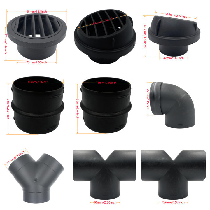 60/75Mm Air Vent Ducting T Elleboog Pijp Uitlaat U Connector Joiner Voor Webasto Diesel Standkachel Accessoire 60/75Mm Air Vent Ducting T Elleboog Pijp Uitlaat U Connector Joiner Voor Webasto Diesel Standkachel Accessoire
